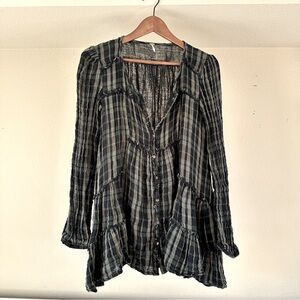indie tumblr alternative shirt with stripes size Small S